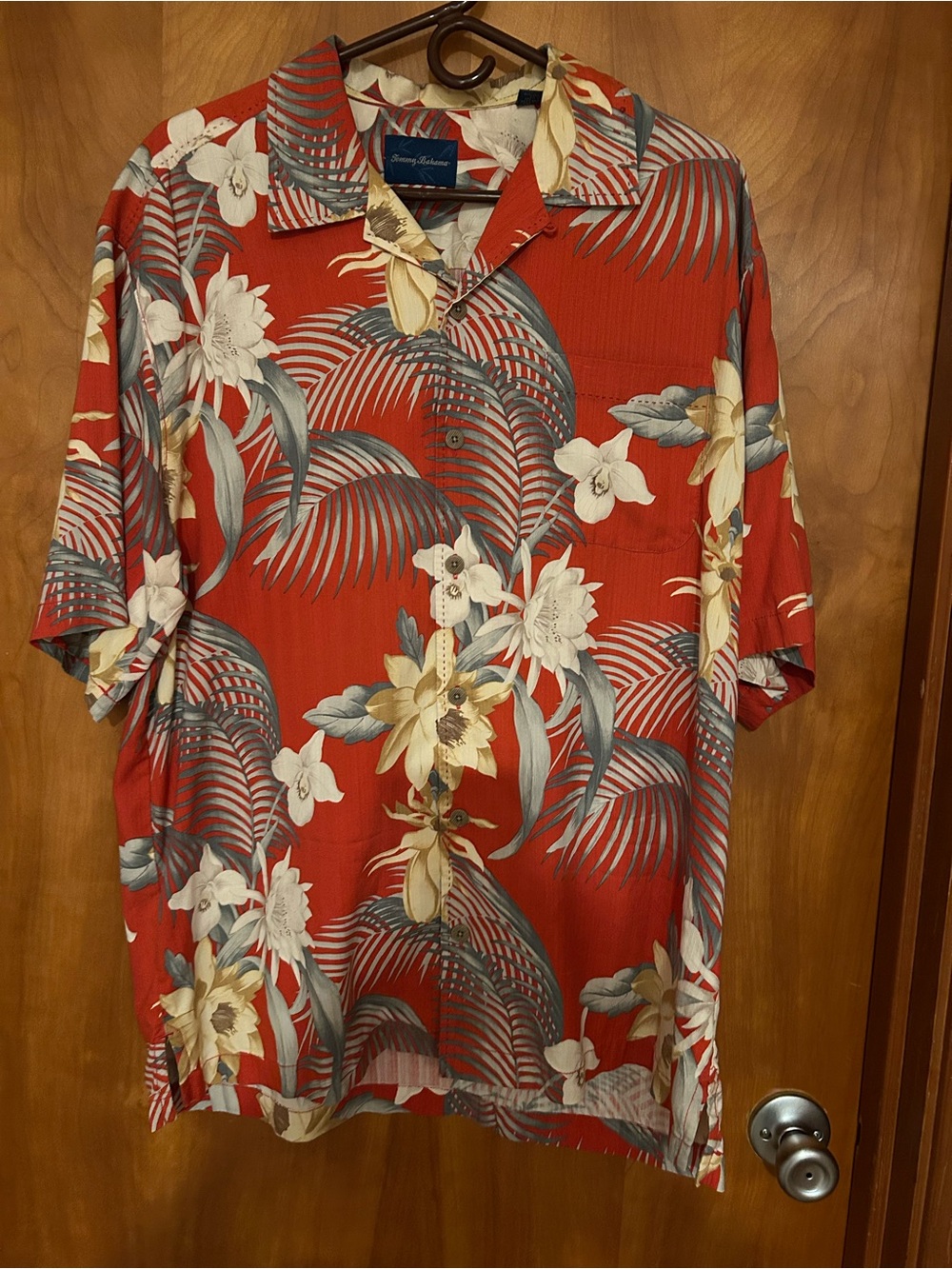 Tommy Bahama Red Tropical Floral Camp Shirt